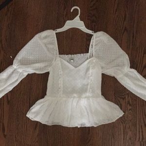 Express, White Long Sleeve Top